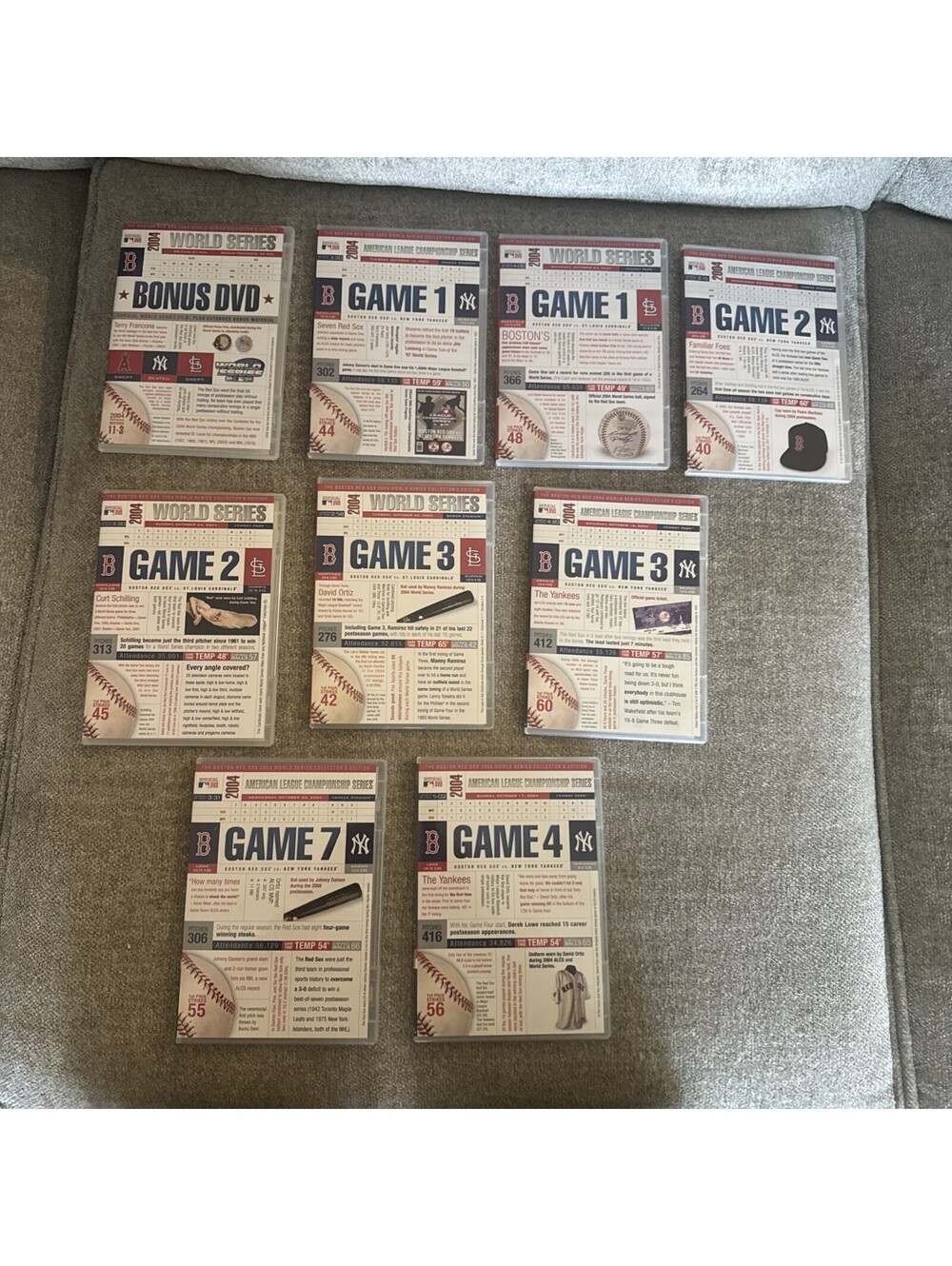 9 Boston Red Sox vs. New York Yankees  2004 DVDs Lot